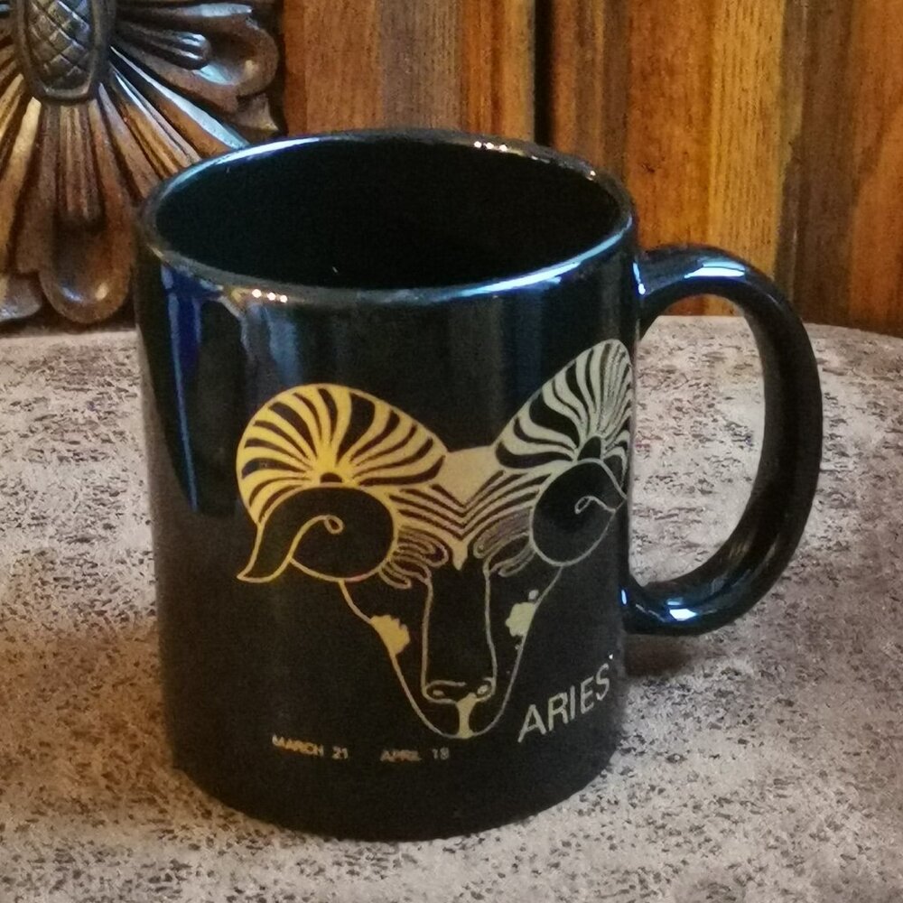 Aries Black Ceramic Mug
